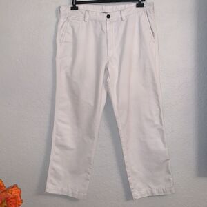 Reprieve Men’s Cotton Blend Relaxed Straight Life Khaki White Pants Size 40/30